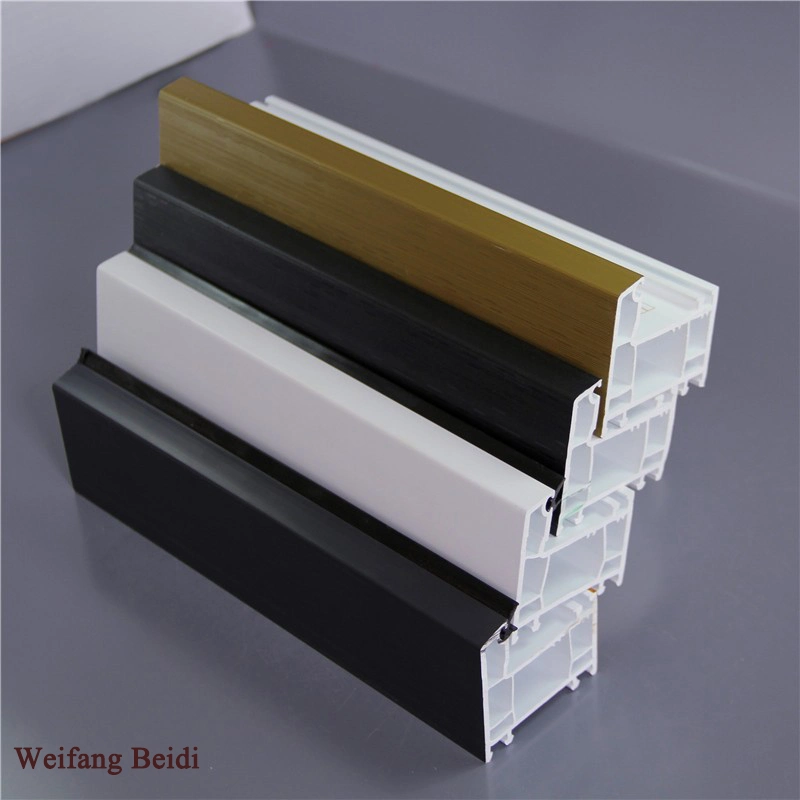 Color and White Co-Extrustion UPVC/PVC Plastic Profile/Plastic Frame Material with Lead Free, 65series Windows and Doors