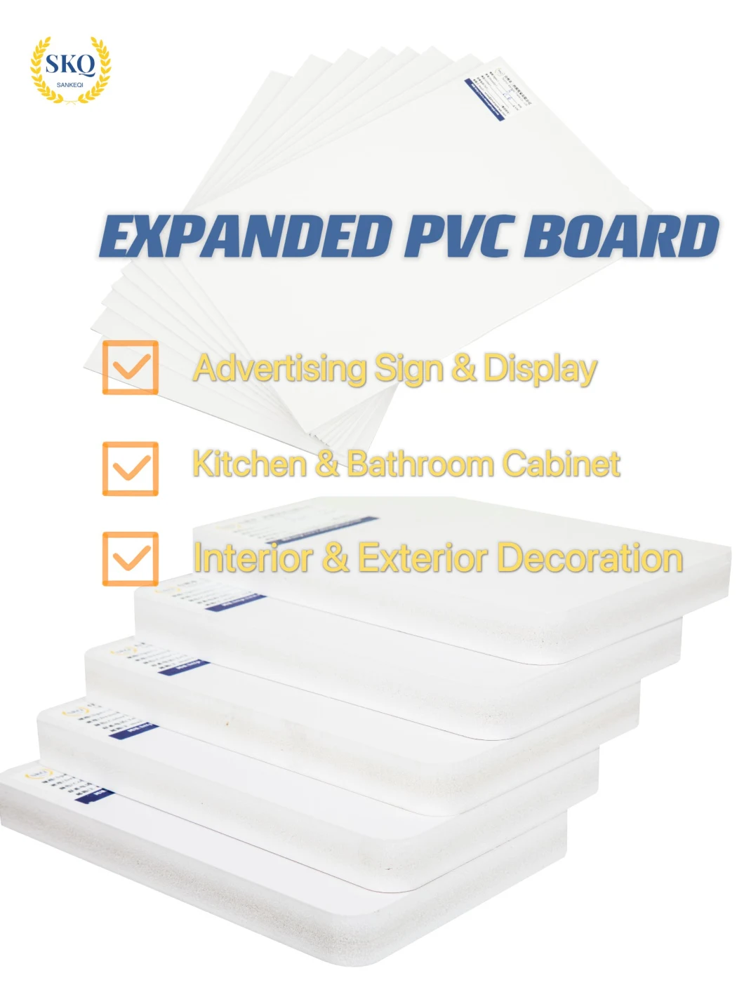 Skq 4*8FT Lead Free PVC Foam Board Sintra Forex Sheet PVC Advertising Material